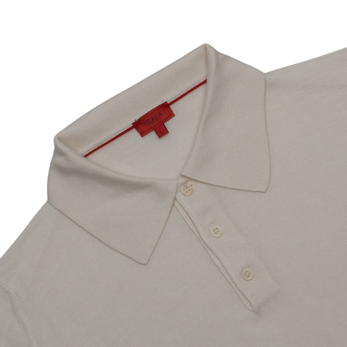 1750$ ISAIA NAPOLI Gray Polo Sweater Knit Soft Cashmere - Silk Size L