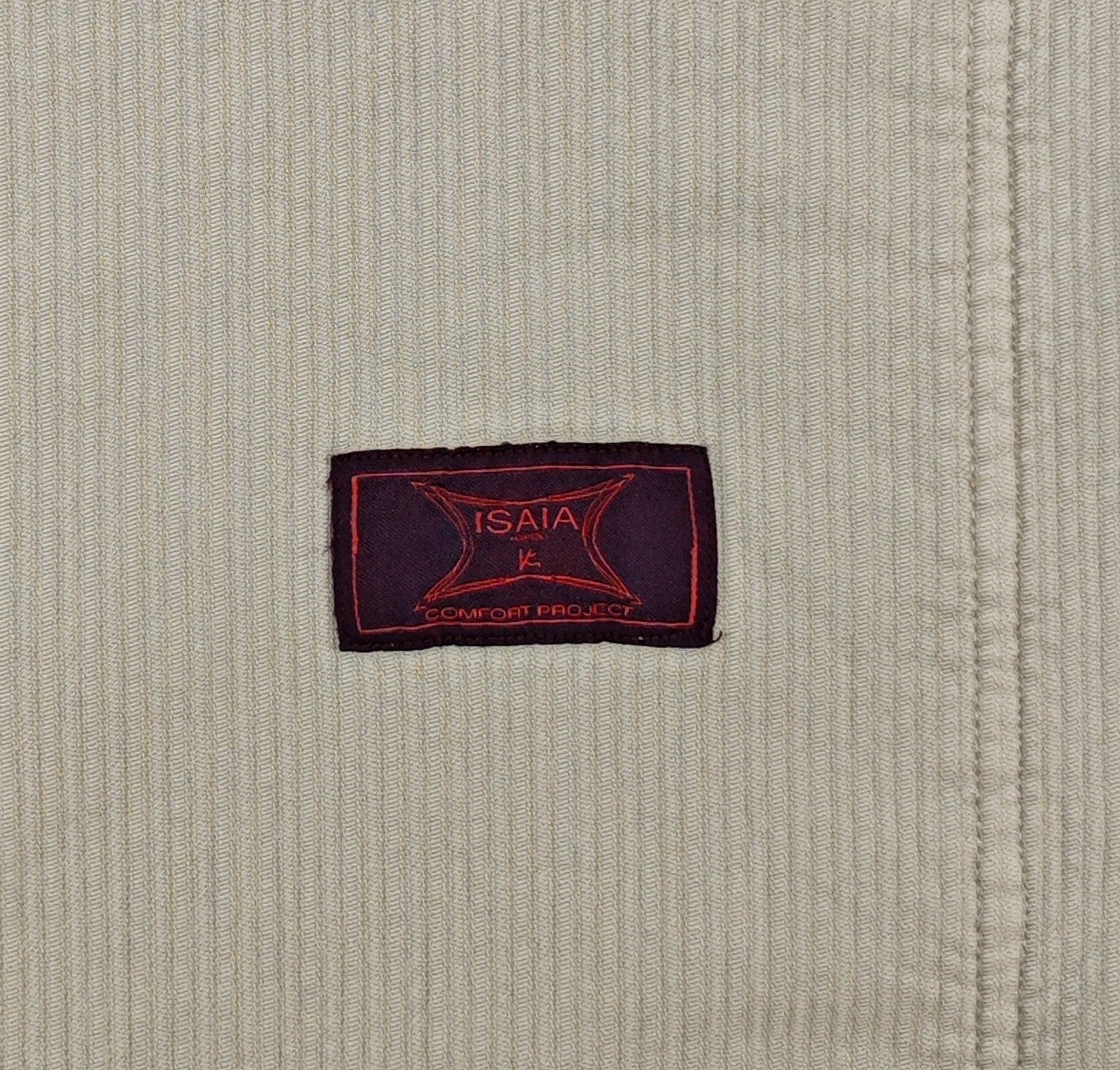 $1250 ISAIA NAPOLI "Comfort" Beige Hand-Sewn Overshirt Jacket Cordoroy Cotton