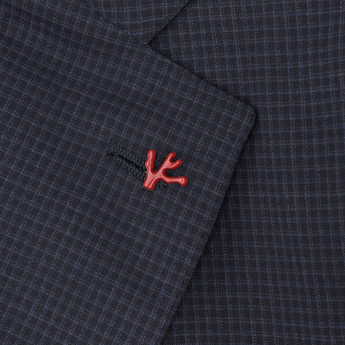 $6700 ISAIA "Gregorio" Dark Blue Suit Checks Fine Wool / Silk 38 US / 48 EU 7R