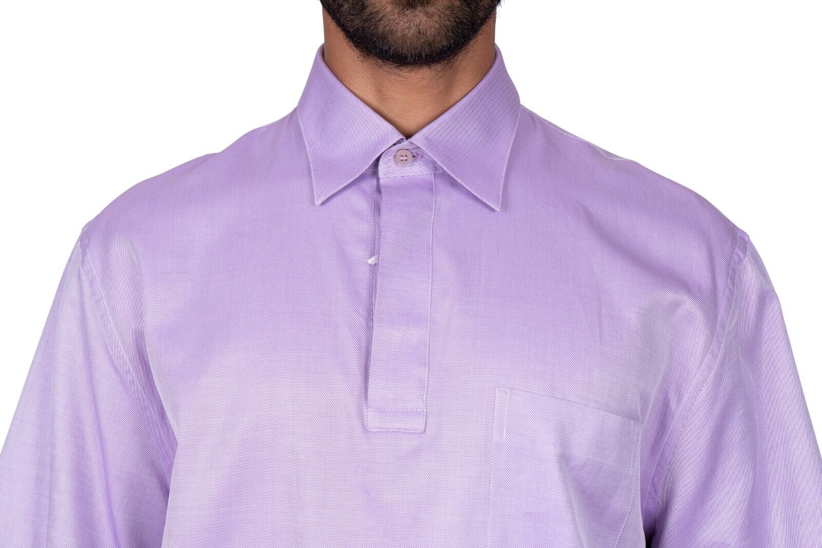 LUXURY 1200$ GERLIN Polo Sweater Lilac Shiny ALUMO Cotton Size L BIJAN