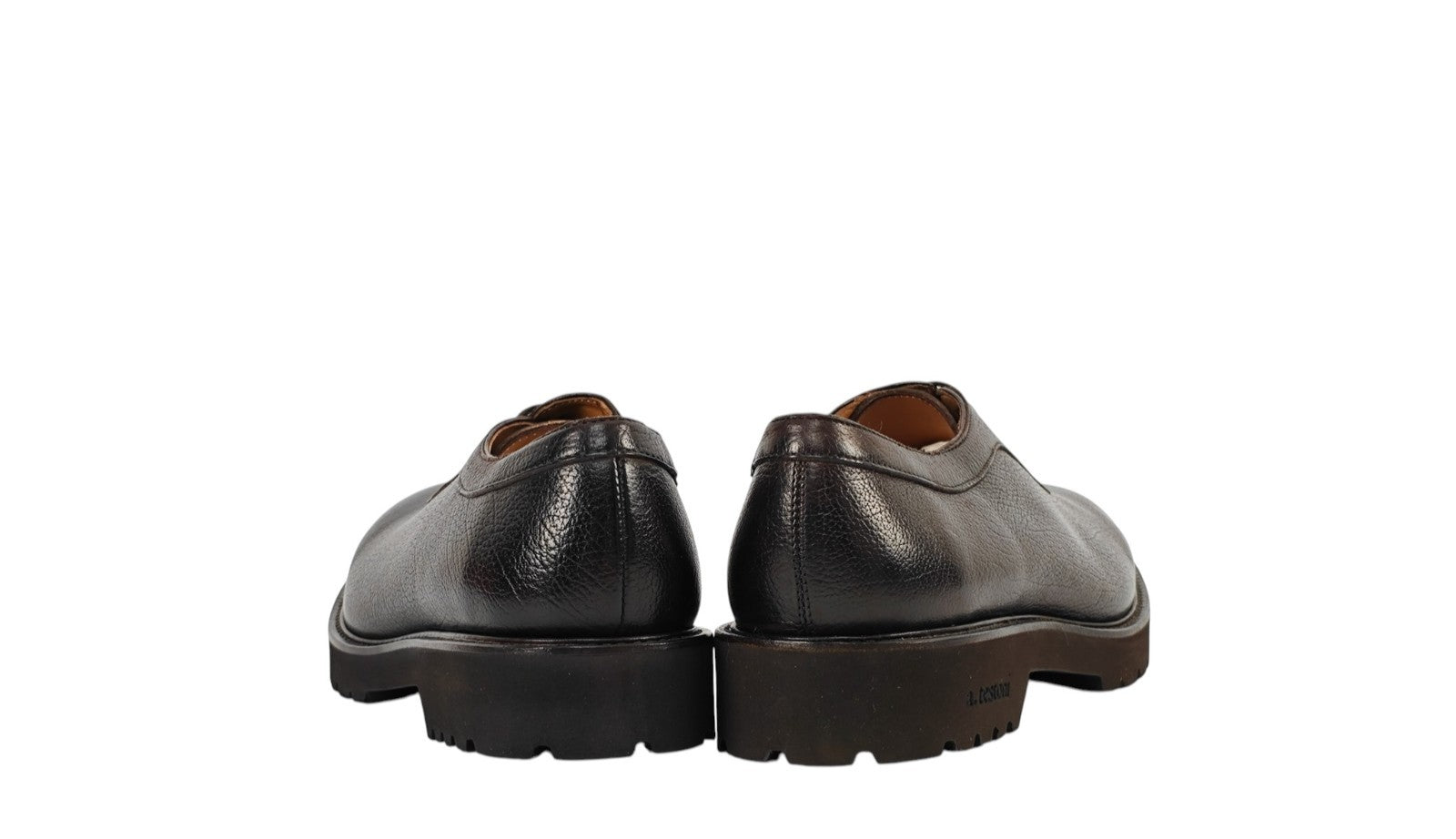 960$ TESTONI "Custoza" Oxford Shoes Buffalo Printed Calf Cigar 8 UK 9 US 42 IT