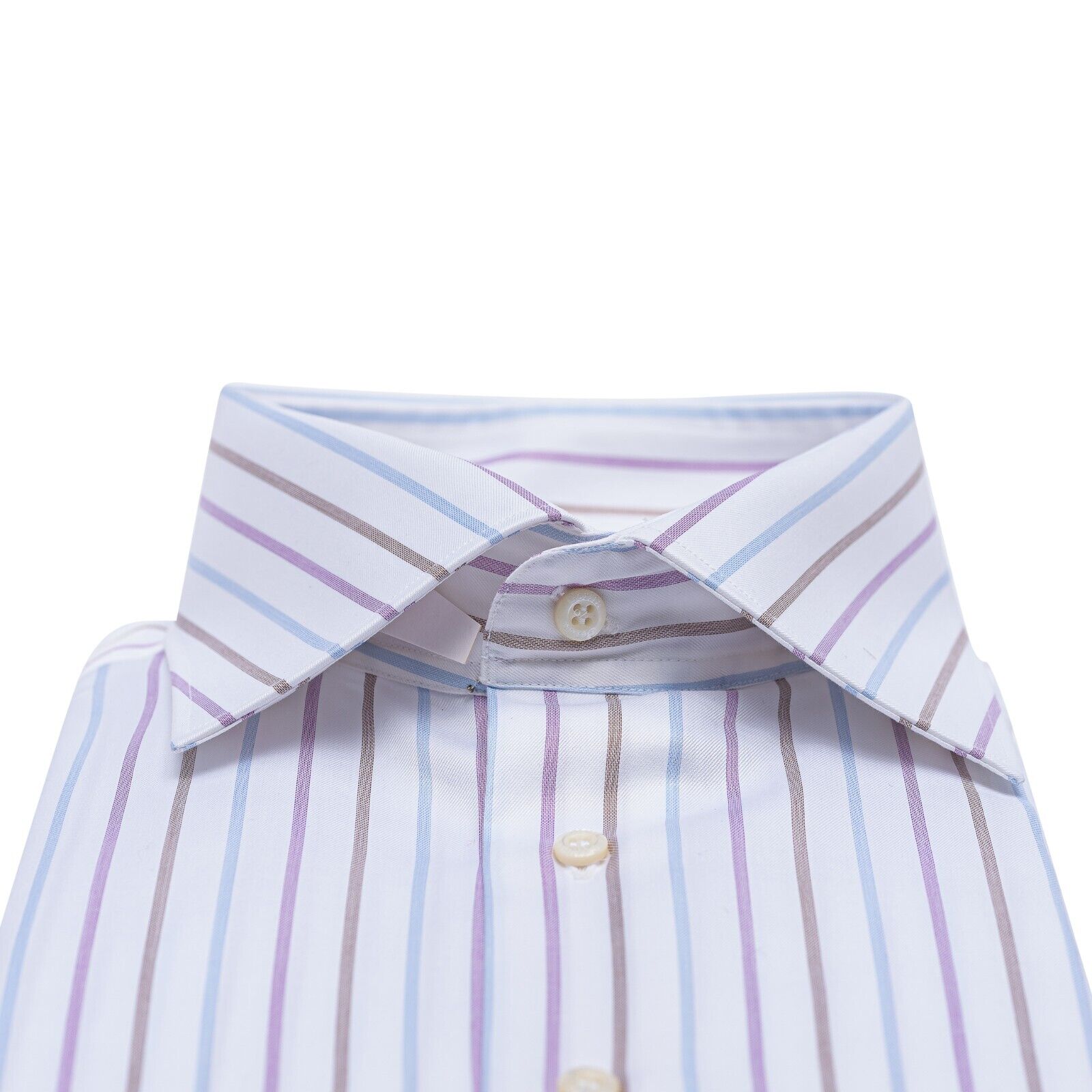 690$ LUXURY GERLIN Shirt Striped White Cotton 17.75 - 46 4B BIJAN