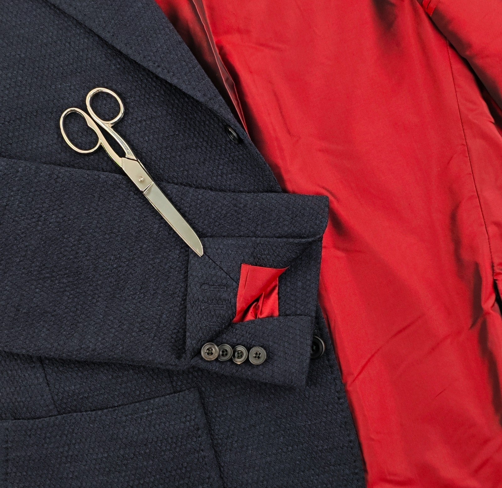 $1630 RUBINACCI NAPOLI Blue Jacket Sport Coat Knit Wool Stretch 44 US / 54 EU