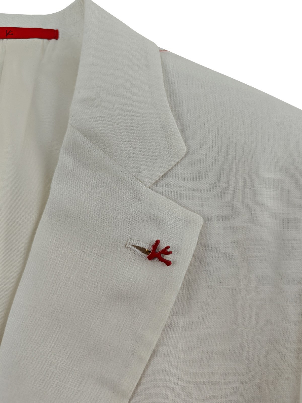 $4200 ISAIA NAPOLI White Jacket Hand-Swen Sport Coat 100% Linen 40 US / 50 EU 8R