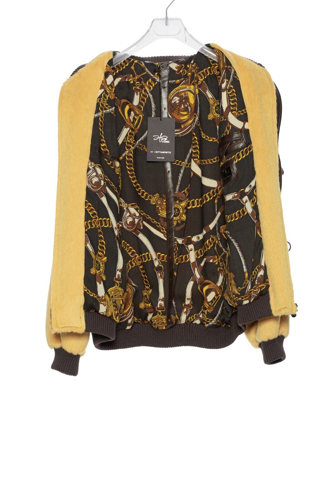 $4500 HETTABRETZ Bomber Jacket with Toggles Alpaca Hair Lambskin 42 US / 52 EU