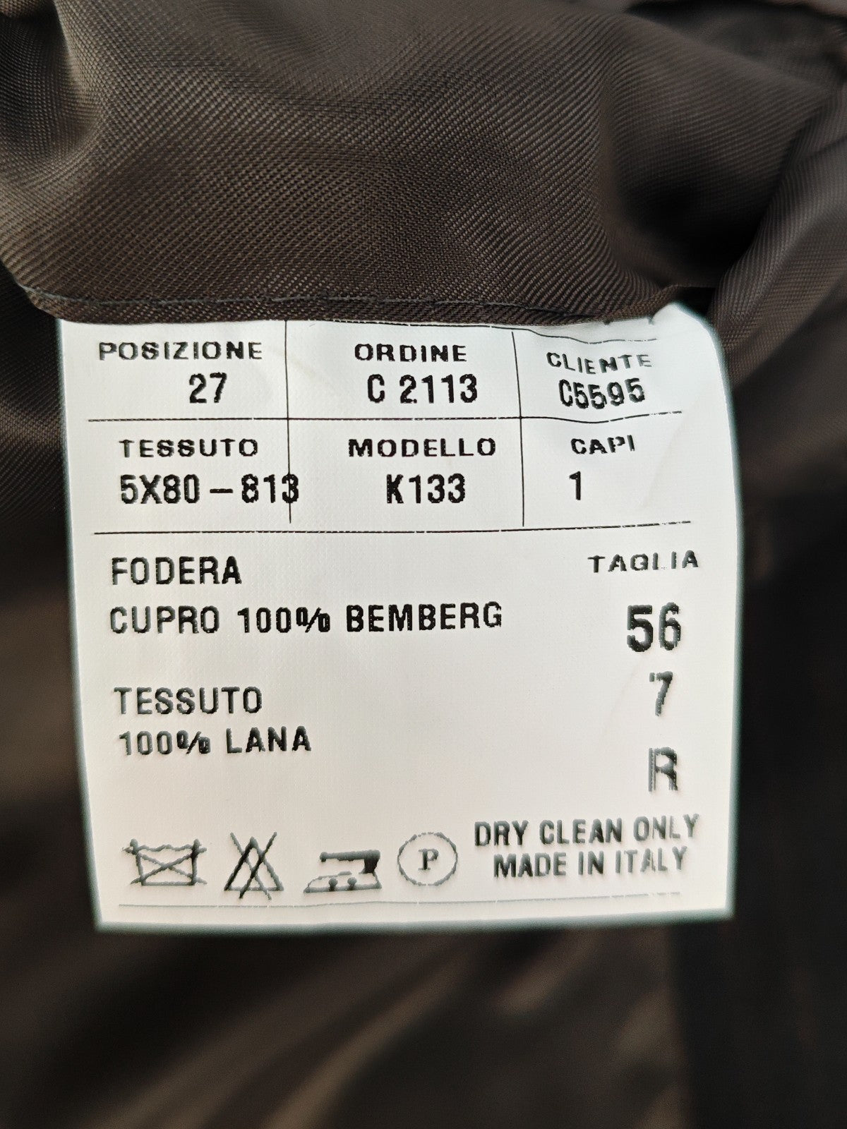 MACO by RAFFAELE CARUSO Gray Pinstripe Suit Superfine 120's Wool 46 US / 56 IT