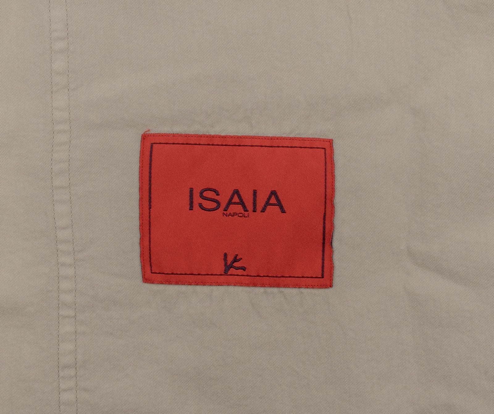 $1300 ISAIA NAPOLI Light Beige Hand-Sewn Overshirt Jacket Cotton Silk Size XXL