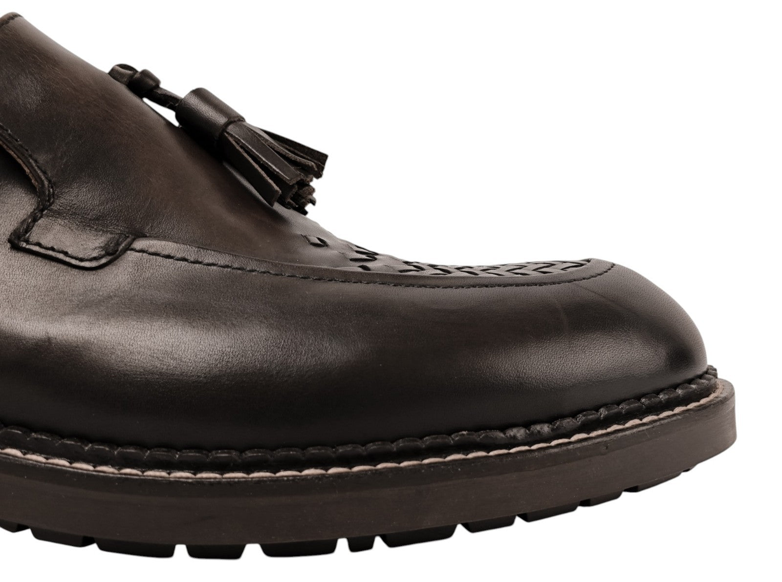 1300$ TESTONI "Camogli" Brown Tassel Loafer Antique Calf 8 UK 9 US 42 IT