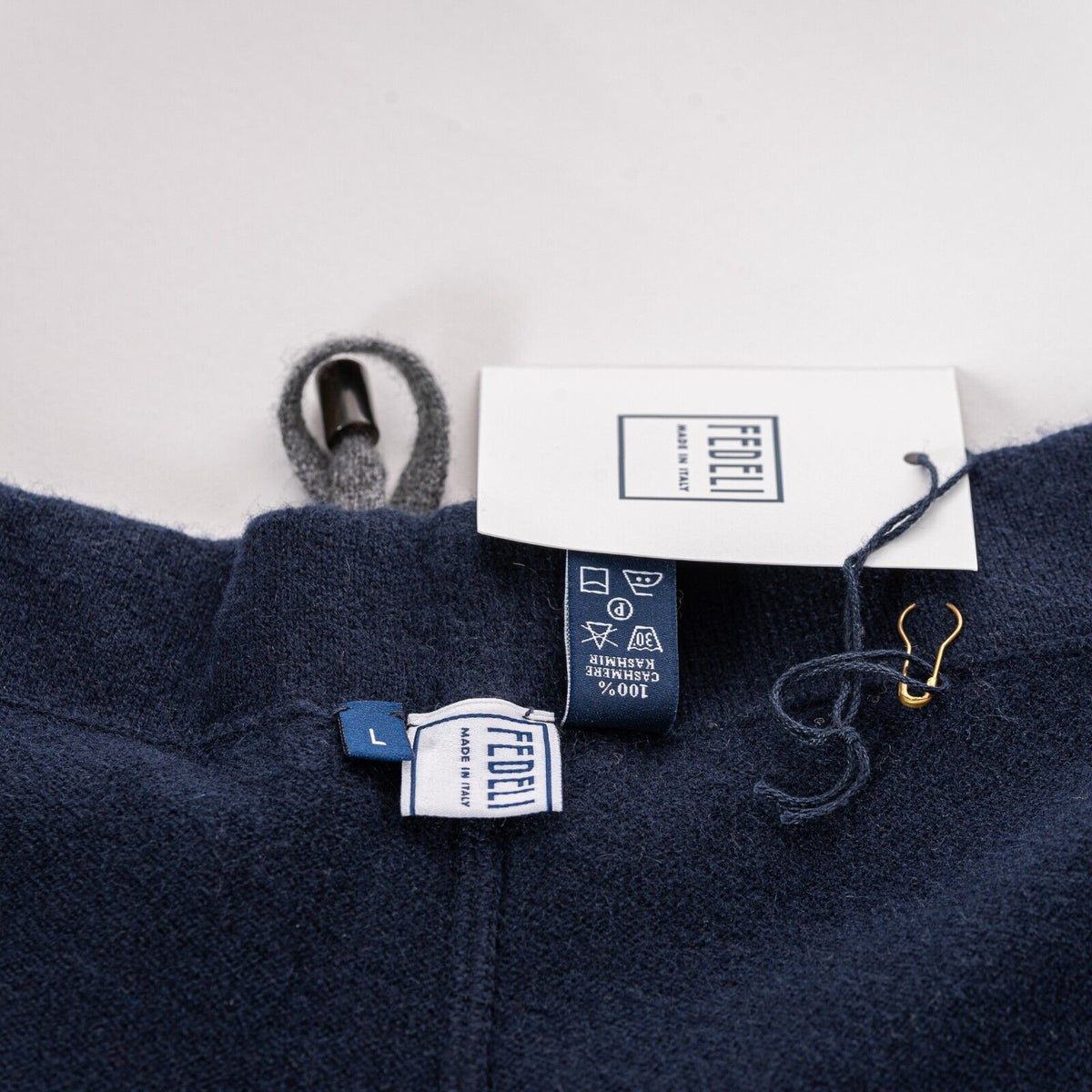 1200$ FEDELI CASHMERE Pant Joggers Sweatpants Blue 100% Soft Cashmere