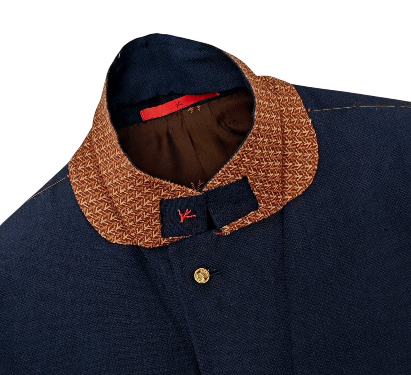 $5200 ISAIA "Domenico" Blue Jacket Sport Coat Linen Cotton 46 US / 56 EU 8R