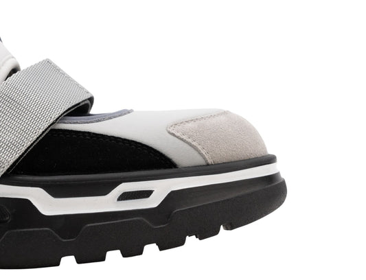 1450$ GIORGIO ARMANI Sandal Sneakers Shoes Tech Suede Strapped Ice Gray Lug Sole
