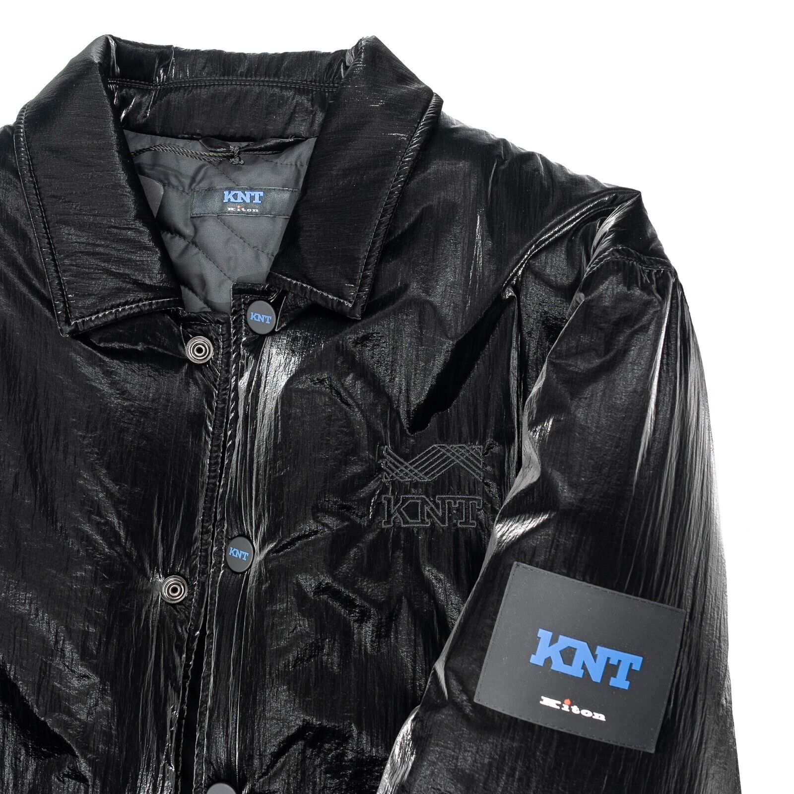 $1800 KITON KNT Black "Shiny Effect" Padded Puffer Jacket Coat - PA