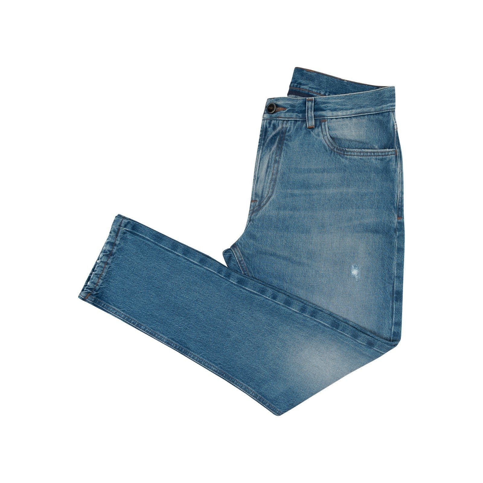 690$ ISAIA NAPOLI Light Blue Scratch Denim Jeans Pant Cotton 34 US / 50 EU