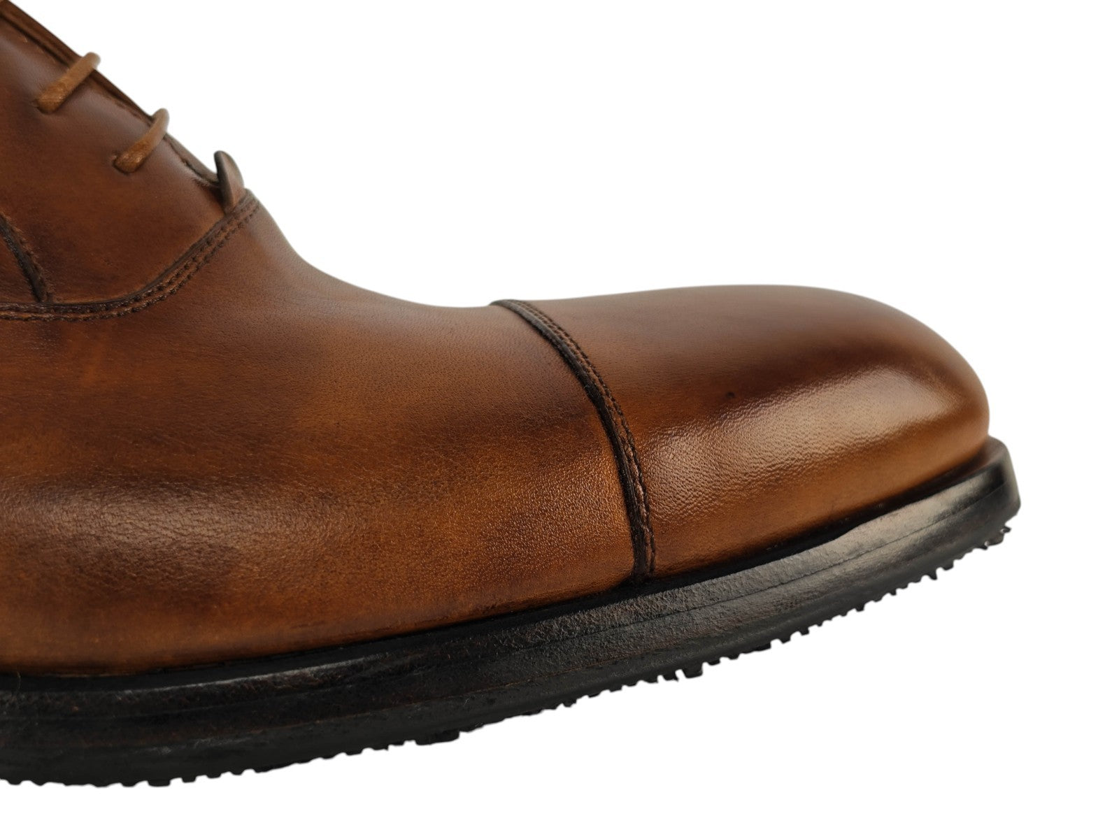 950$ TESTONI Oxford Shoes Antique Calf Caramel Shaded 8 UK / 9 US / 42 IT