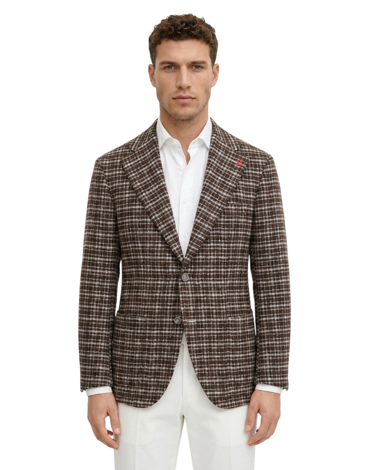$6875 ISAIA NAPOLI Brown Jacket Sport Coat Bouclè Cashmere - Silk 40 US / 50 EU