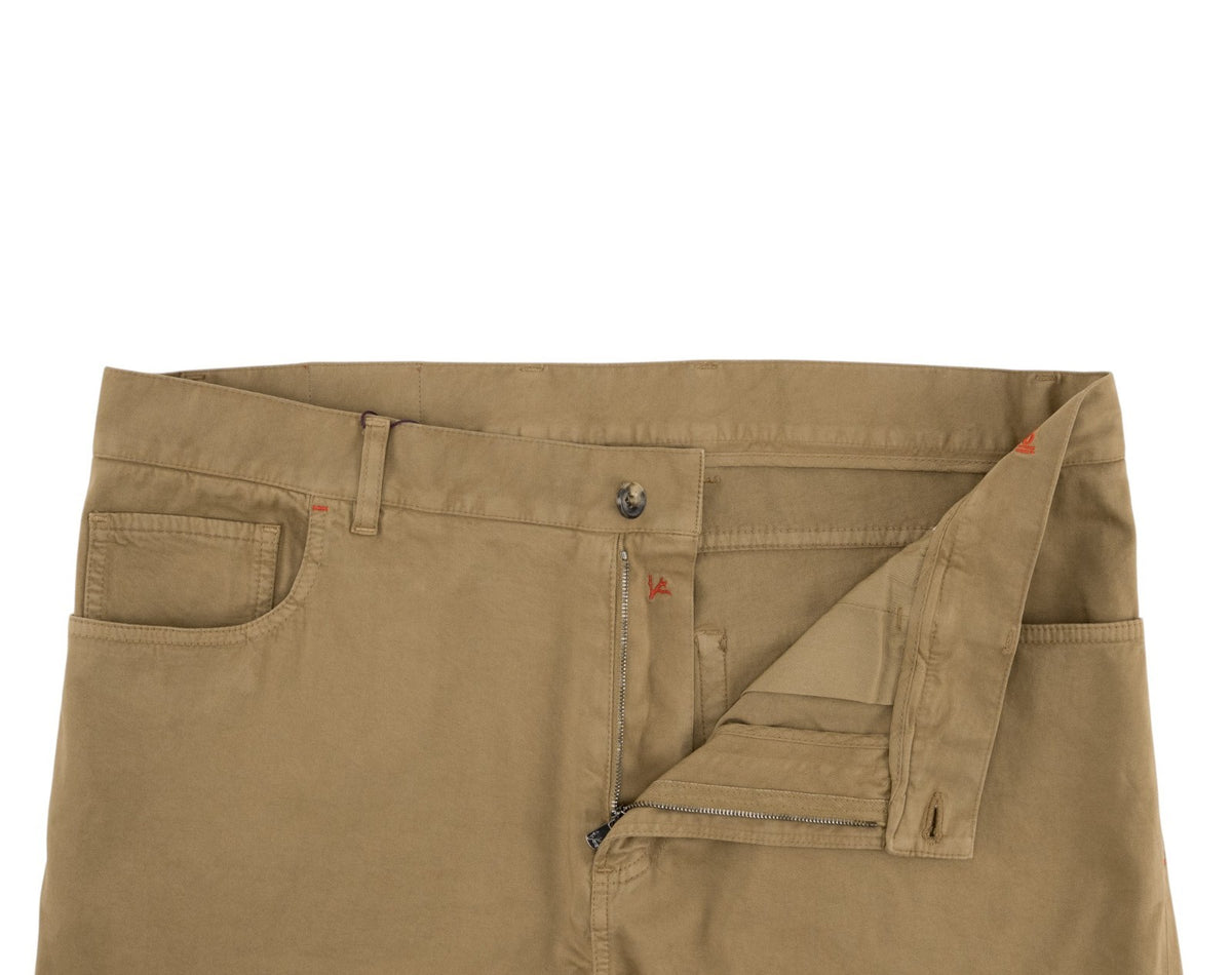925$ ISAIA NAPOLI "SpaccaNapoli" Beige Pant Chin Cotton Cashmere Reg 38 US 54 EU