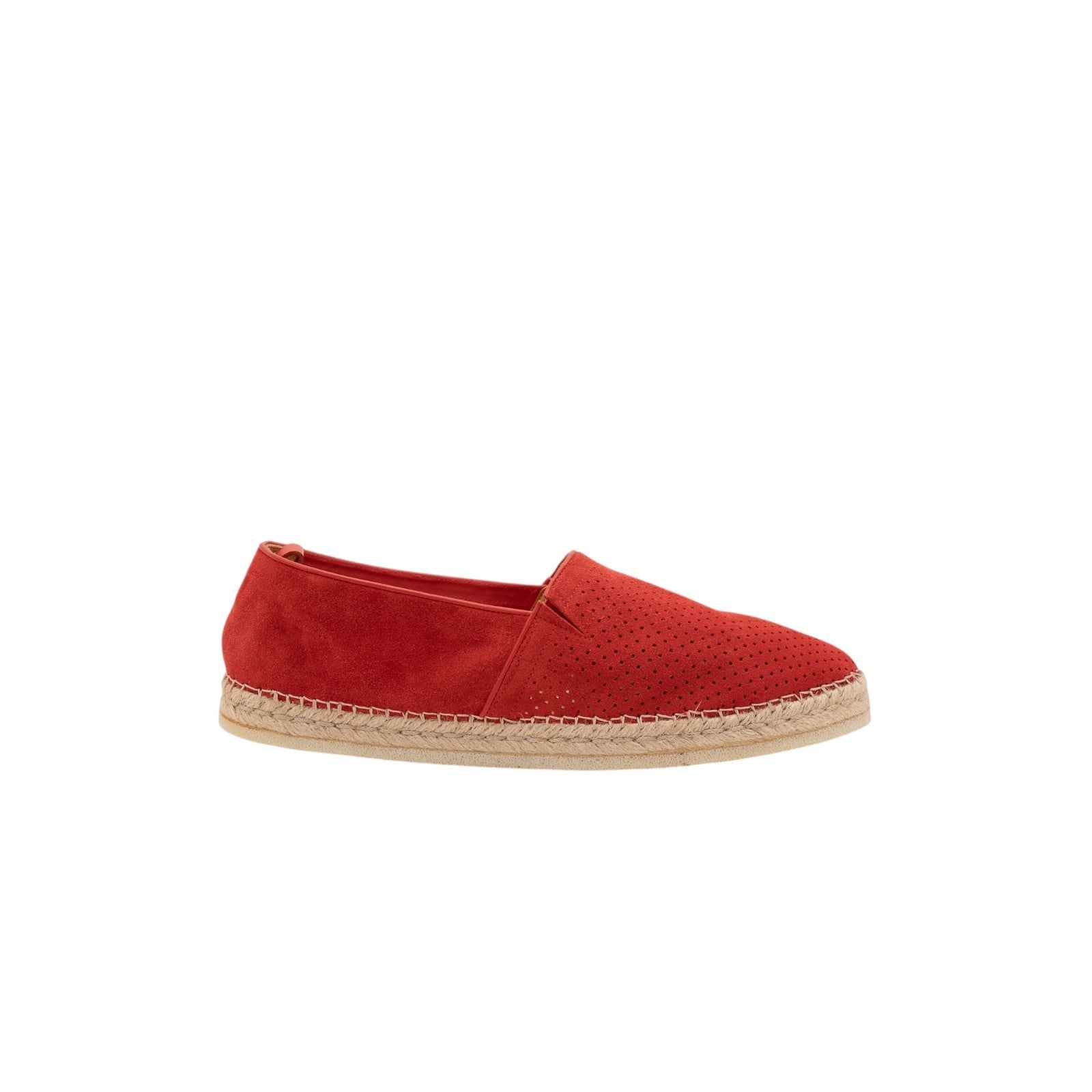 750$ TESTONI Espadrillas "Capri" Shoes Perf. Suede Red Glow 8 UK / 9 US / 42 IT