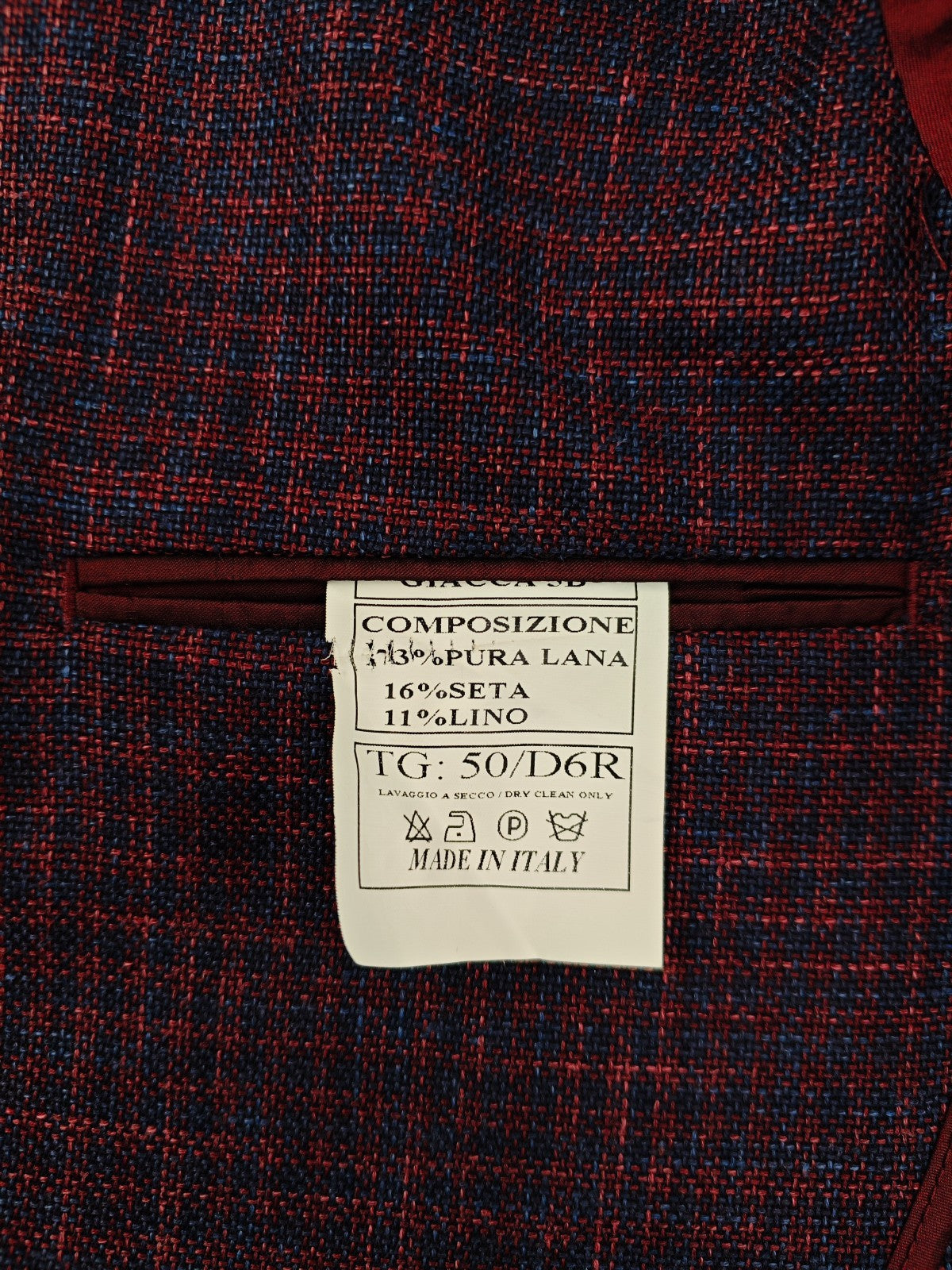 $1940 RUBINACCI NAPOLI Blue Sahariana Guru Jacket Wool /Silk Linen 40 US / 50 EU