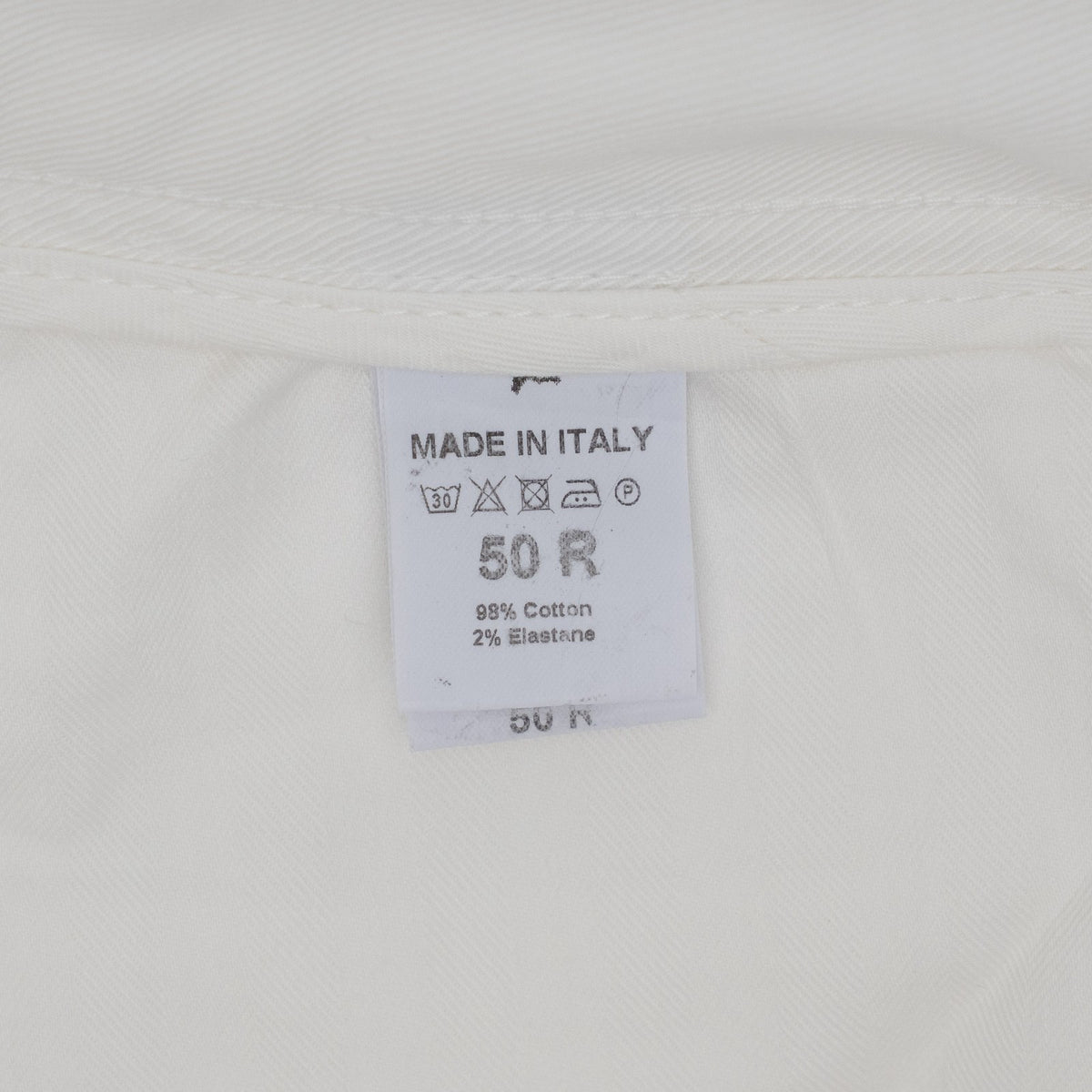 690$ ISAIA NAPOLI White 5 Pockets Denim Jeans Pant Cotton Slim Fit 34 US / 50 EU