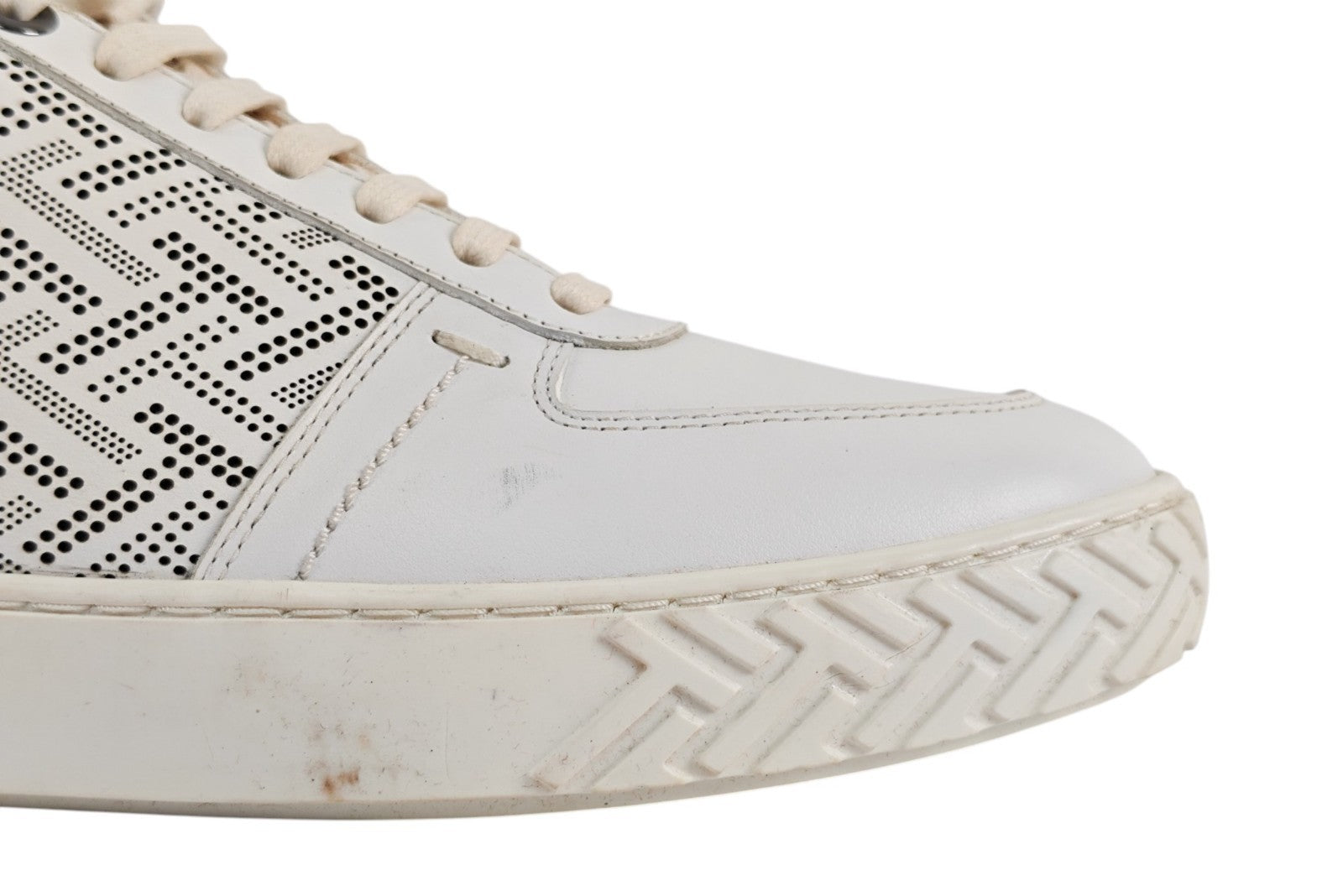 950$ TESTONI Ravenna White Sneaker Perforated Interlock 8 UK / 9 US / 42 IT