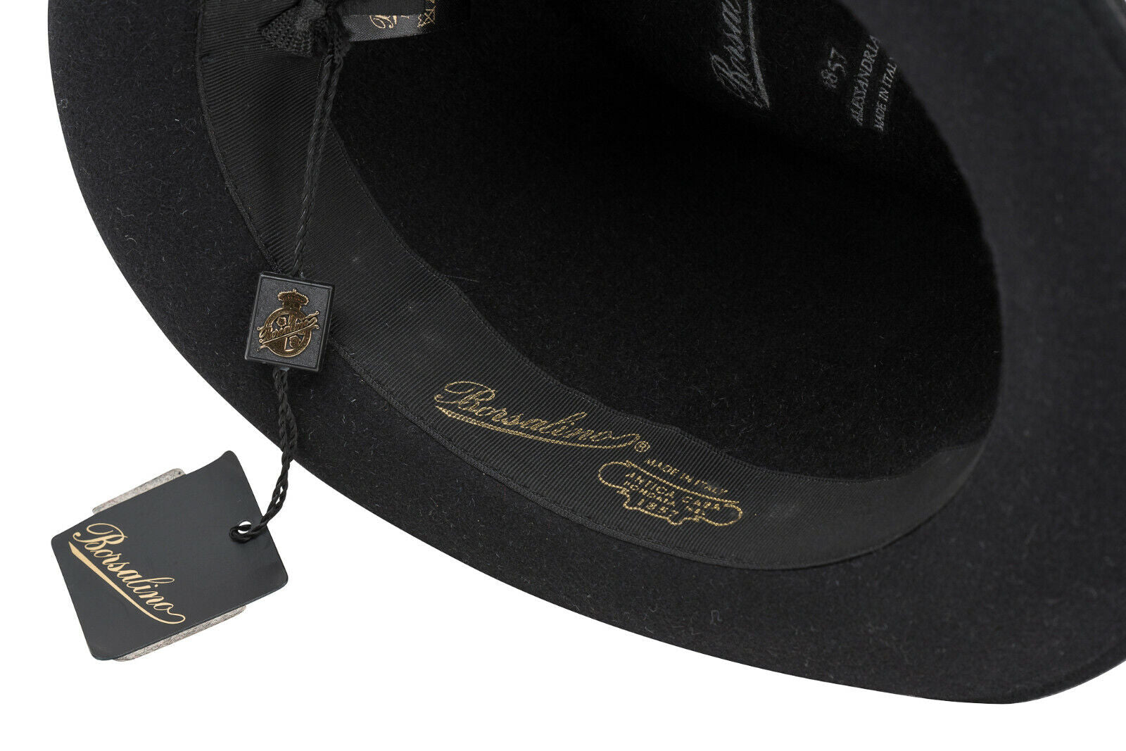 290$ BORSALINO Brushed Women's Hat Fur Felt Black Handmade in Italy Size S
