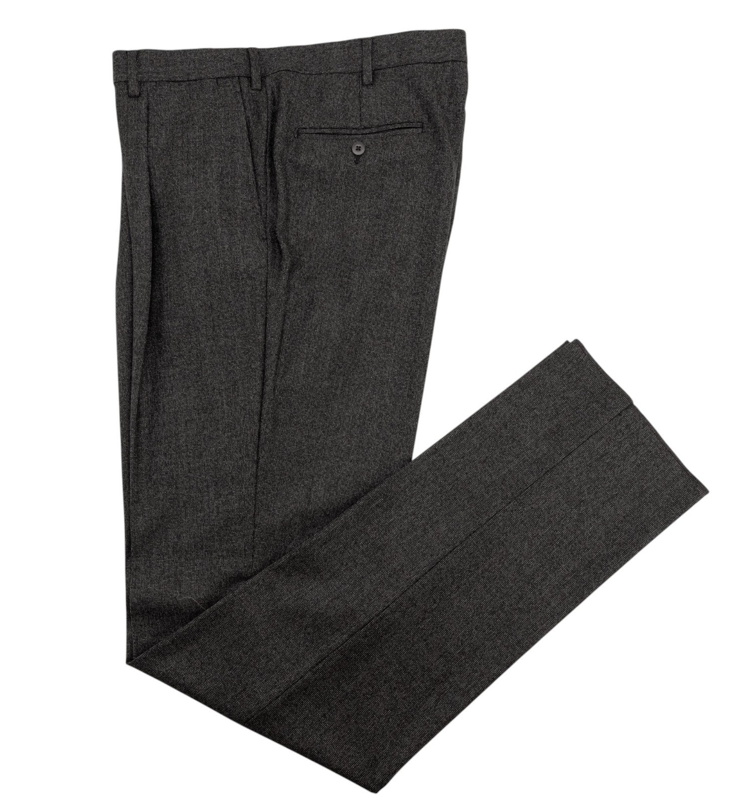 $2400 RAFFAELE CARUSO Dark Gray 3/2 Roll Suit Wool Textured 46 US / 56 EU