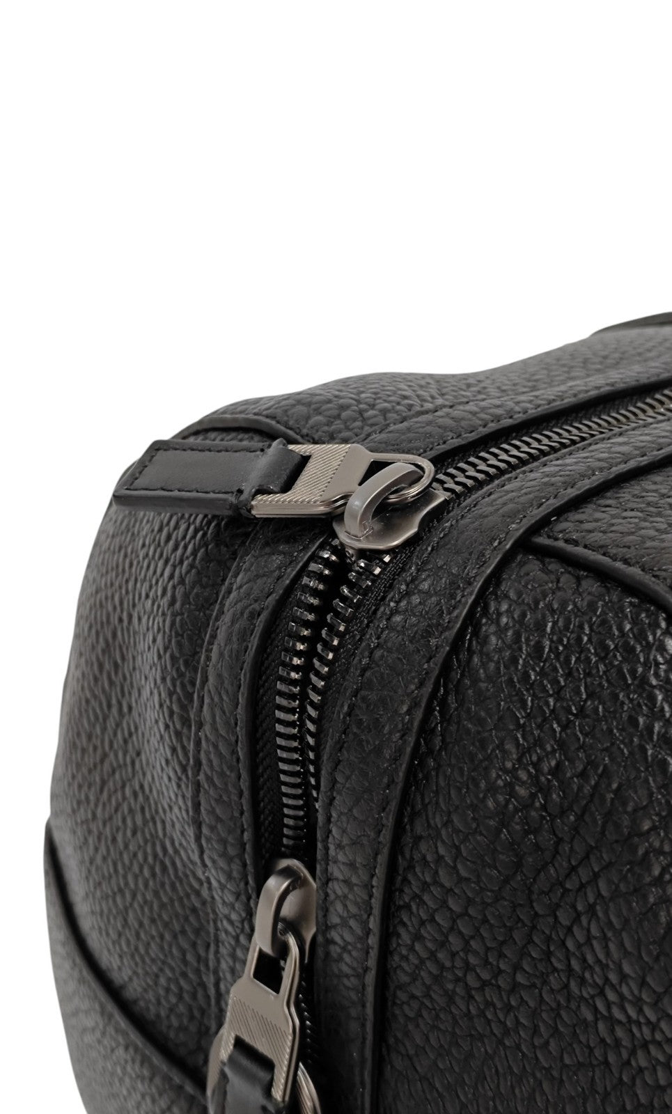 1950$ PINEIDER FIRENZE "Bottolato" Grain Calf Shoulder Travel Duffle Bag Black