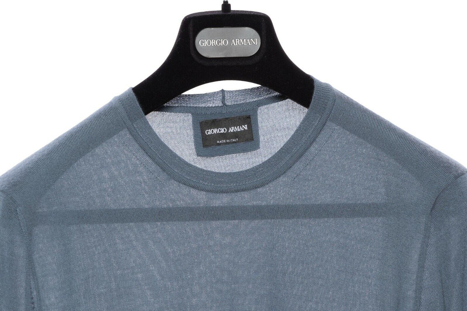 940$ GIORGIO ARMANI Sweater 100% Cashmere Peacock Blue 38 US / 48 EU