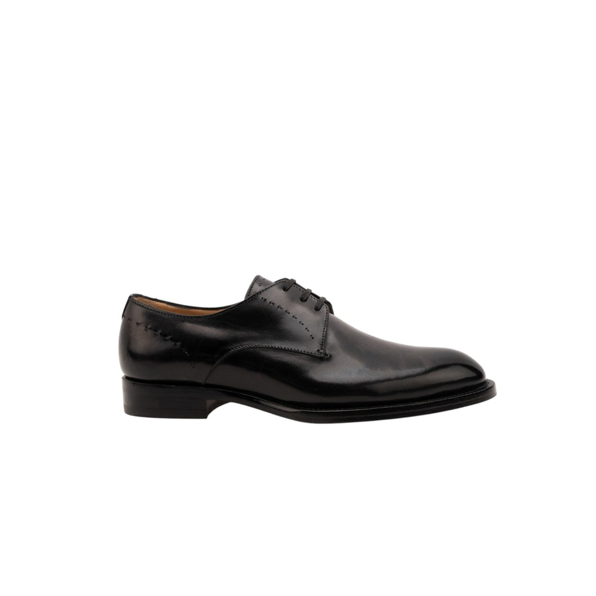 1350$ ISAIA NAPOLI Derby Shoes Perforated Detail Leather Black 7 UK / 8 US 41 IT