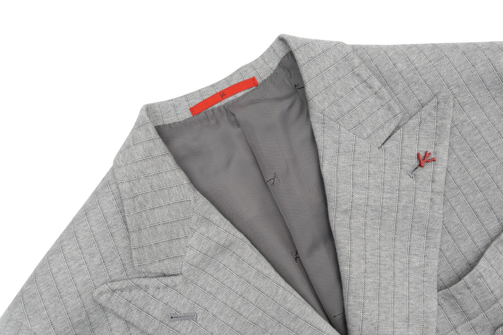 $5200 ISAIA "Capri" Gray Comfort Suit Jersey Cotton & Silk 36 US / 46 EU 8C