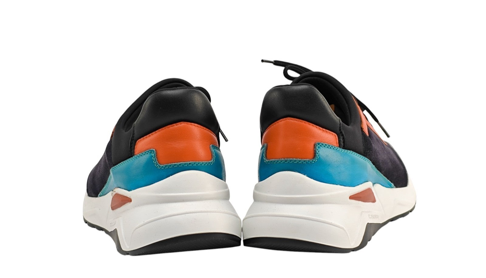 850$ TESTONI "Cagliari" Sneaker Shoes Suede + Calf Blue 8 UK / 9 US / 42 IT