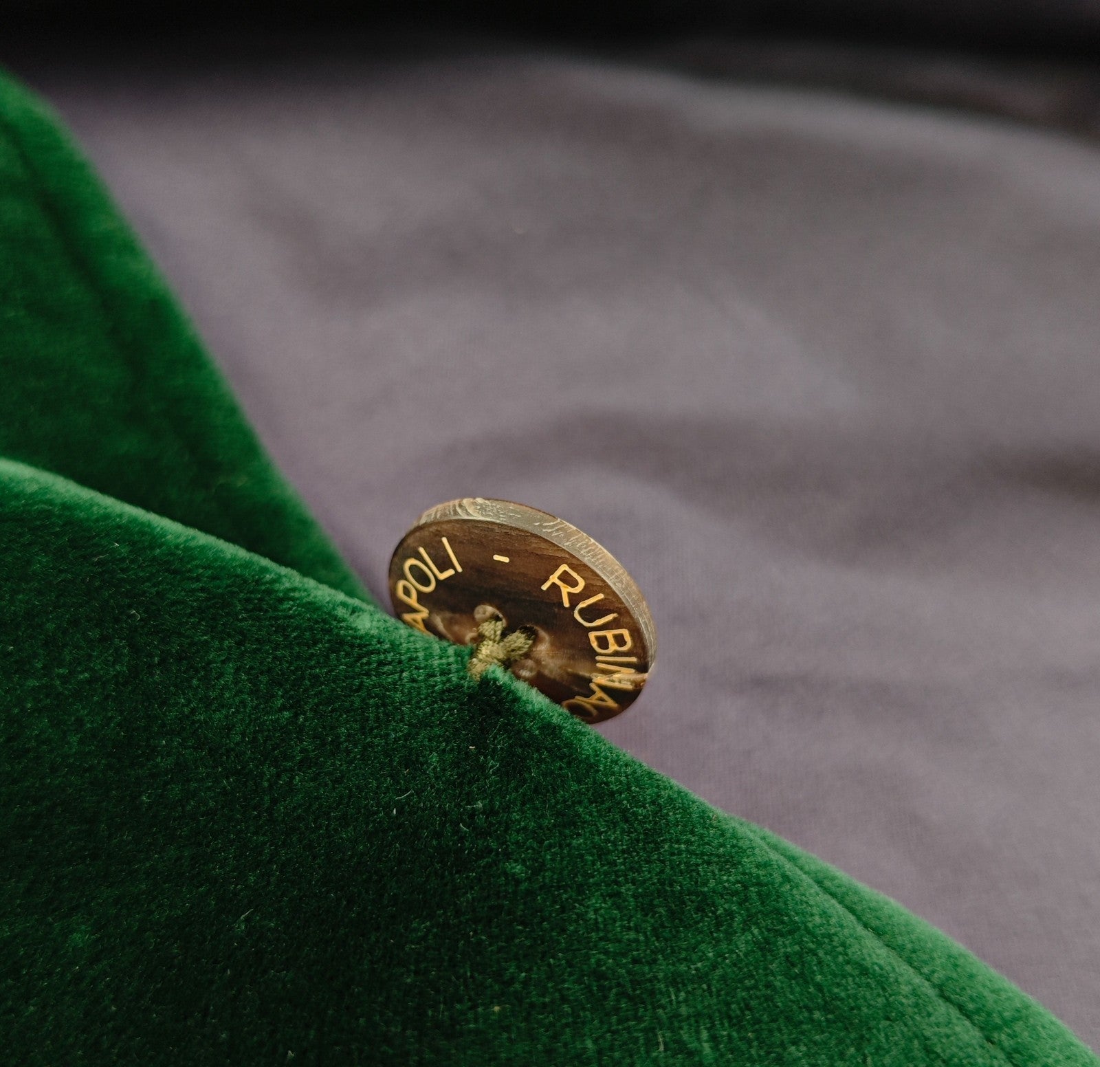 $1960 RUBINACCI NAPOLI "Vienna" Bottle Green 5 Buttons Guru Jacket Velvet Cotton