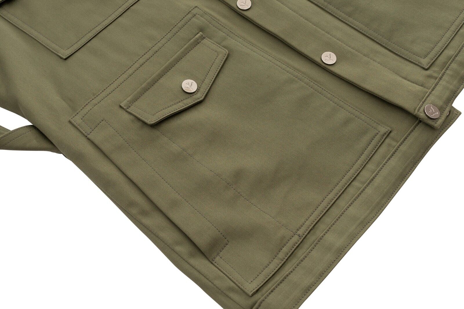$3200 ISAIA Green Belted Safari Zip Jacket Lux Cotton 38 US / 48 EU Slim Fit