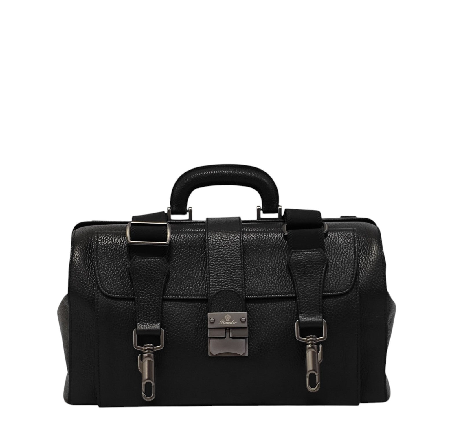 1450$ PINEIDER FIRENZE 1774 Grained Calf Work Doctor Bag Laptop Black