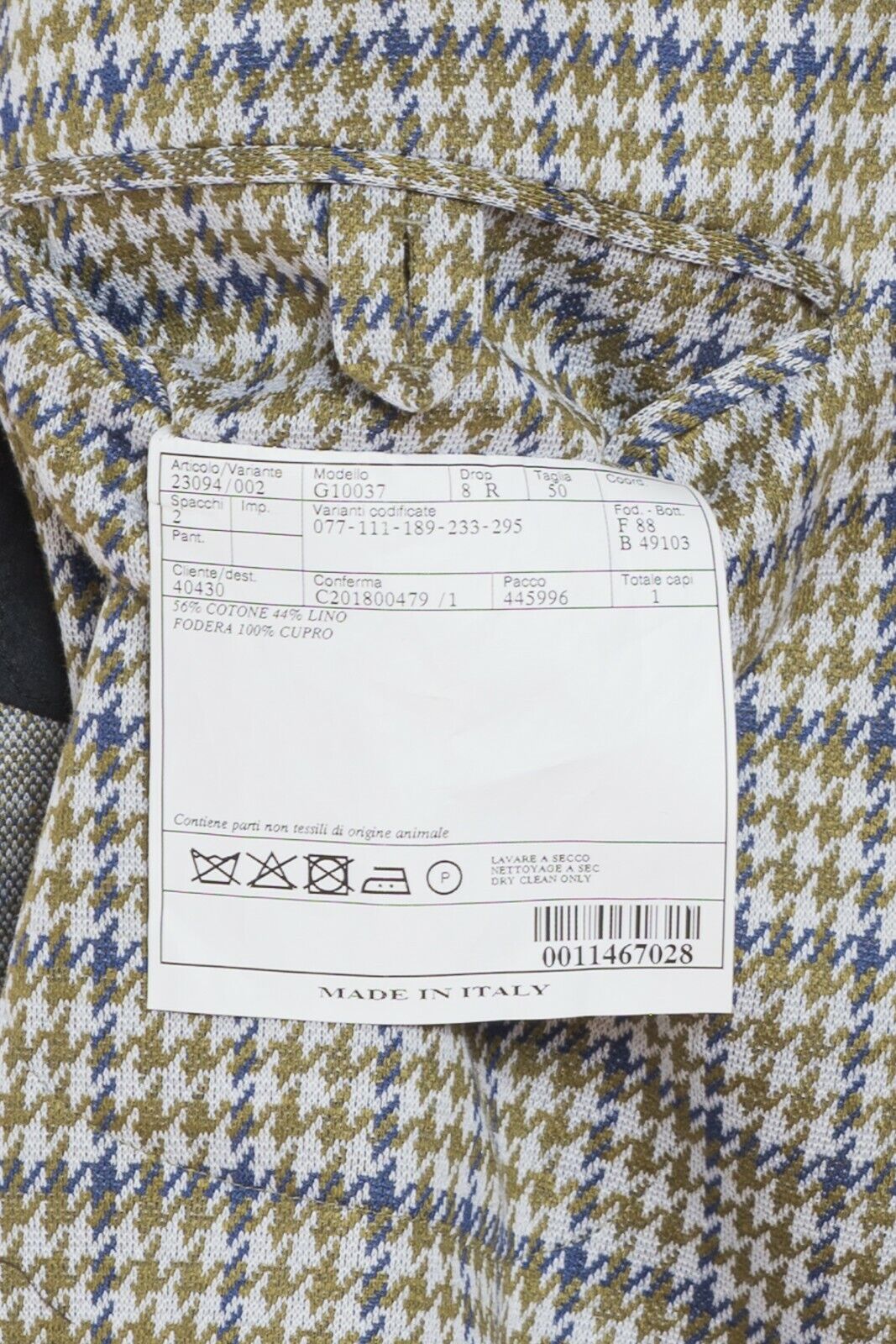 $1940 BELVEST Jacket TWEED Cotton / Linen 40 US / 50 EU 8R Slim JACKETINTHEBOX