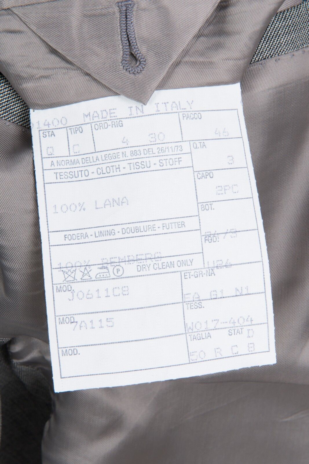 $4590 D'AVENZA Grey Wool Double Breasted Suit Hand-Sewn in Italy 40 US / 50 EU
