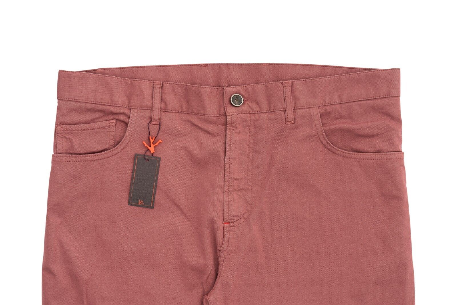 990$ ISAIA NAPOLI "Comfort Project" Dark Pink 5 Pockets Pant Cotton 36 US 52 EU