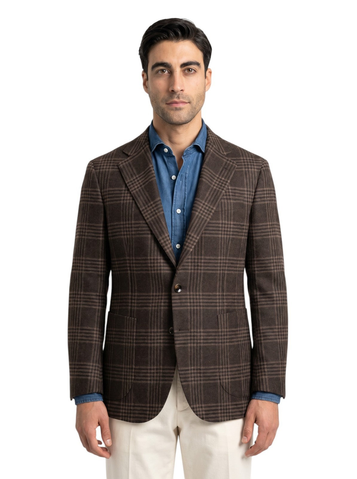 850$ SARTITUDE NAPOLI Brown Jacket Sport Coat Wool Super 130's 42 US / 52 EU