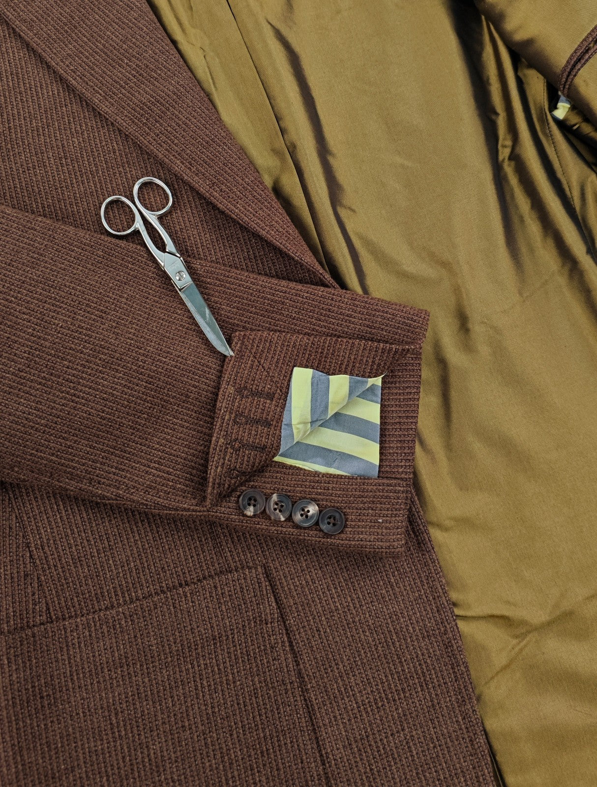 $1600 RUBINACCI Brown Jacket Sport Coat Ribbed Knit Wool Cashmere 42 US / 52 EU