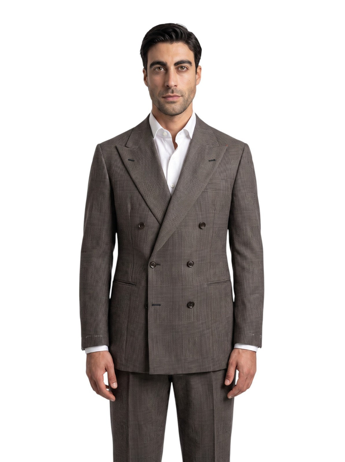 Sartoria DALCUORE NAPOLI Hand-Sewn Suit Double Breasted Wool Gray 38 US 48 EU