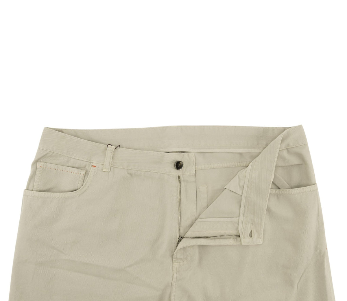 690$ ISAIA NAPOLI Beige Denim Cotton Stretch 5 Pockets Pant Regular 42 US 58 EU