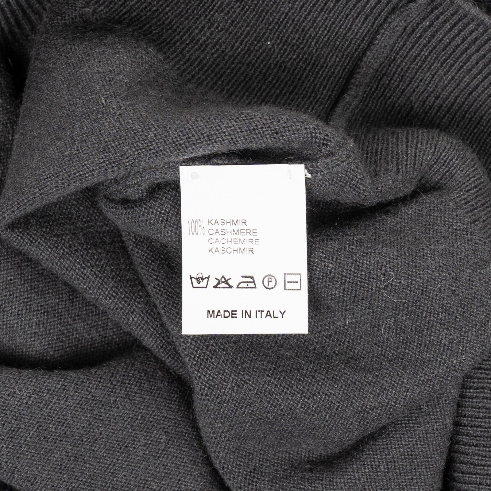 750$ RUBINACCI NAPOLI Dark Gray Sweater V-Neck 100% Soft Cashmere