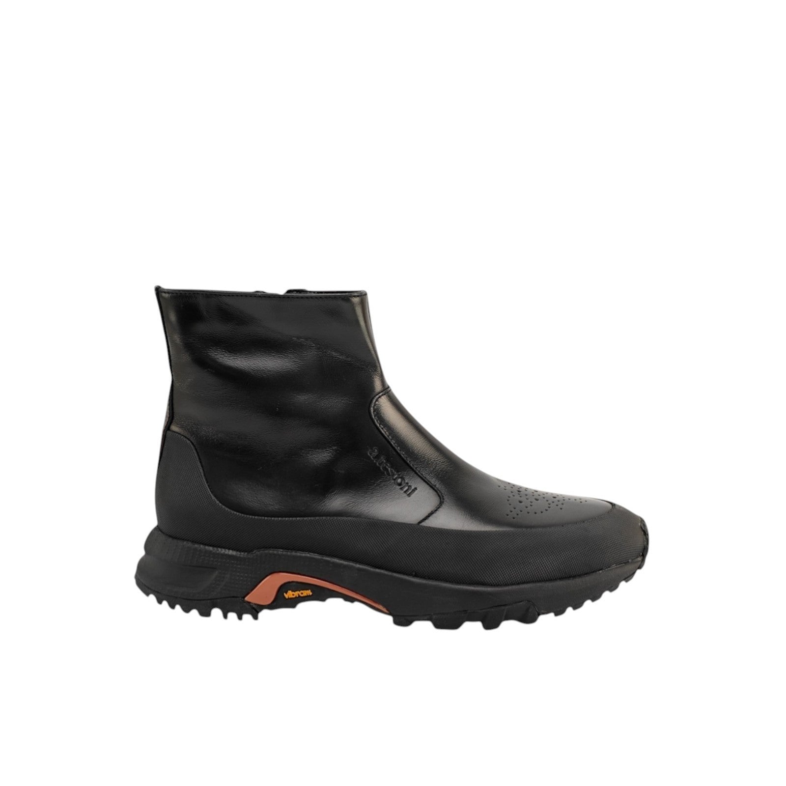 1200$ TESTONI Black Zip Sneaker Boot English Brushed Calf 8 UK / 9 US / 42 IT