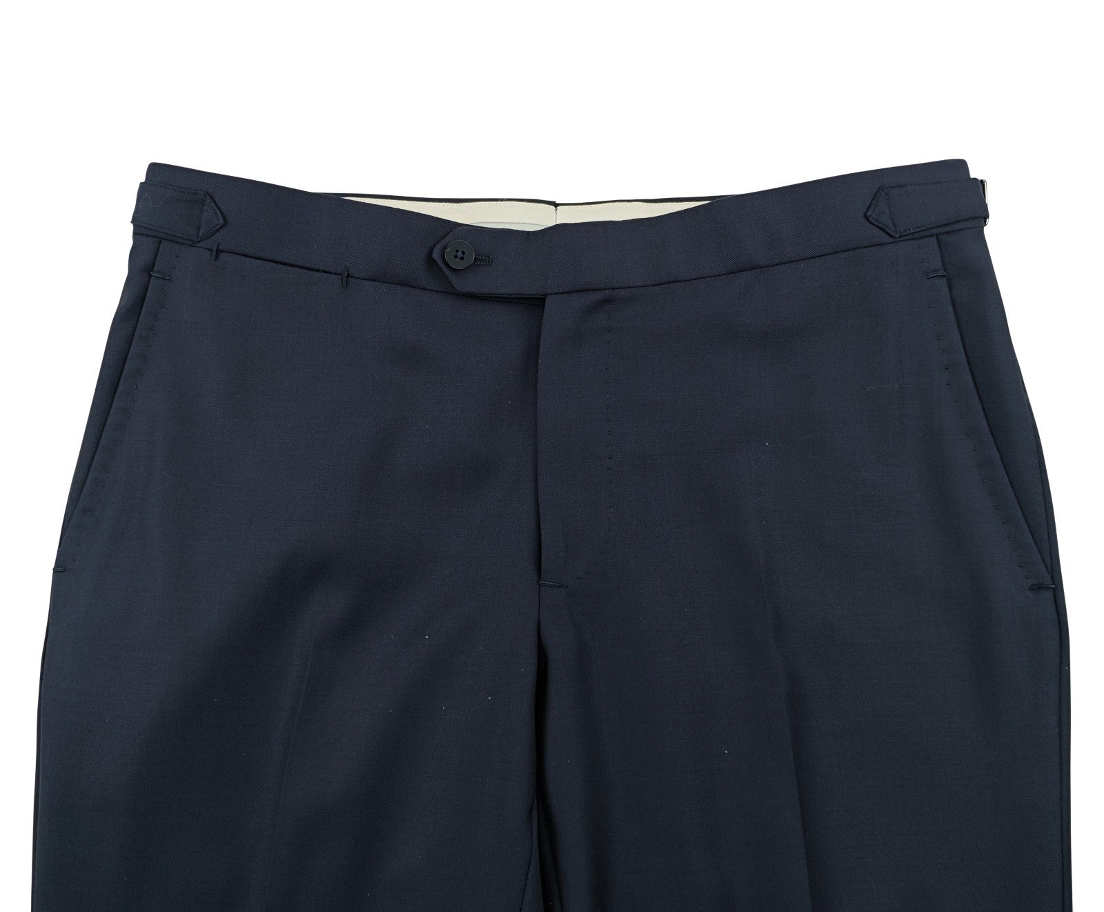 $6500 ISAIA NAPOLI "Aquaspider" Blue Navy Solid Hand-Sewn Suit Wool