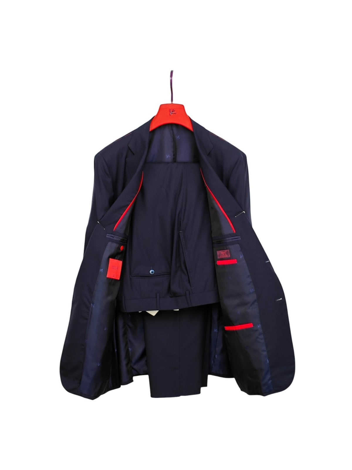 $6500 ISAIA NAPOLI "Comfort" Blue Navy Hand-Sewn Suit Wool 46 US / 56 EU 7R