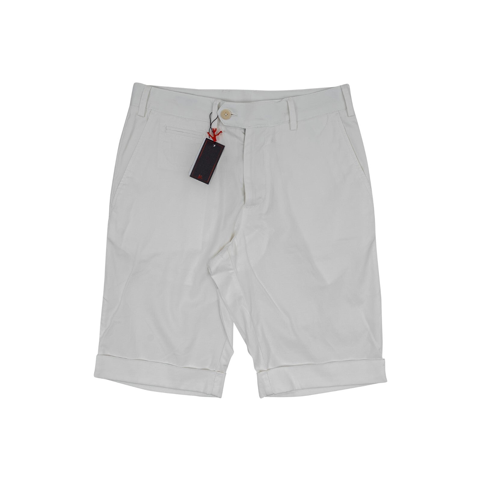 690$ ISAIA NAPOLI White Chino Short Pant Cotton Blend 32 US / 48 EU