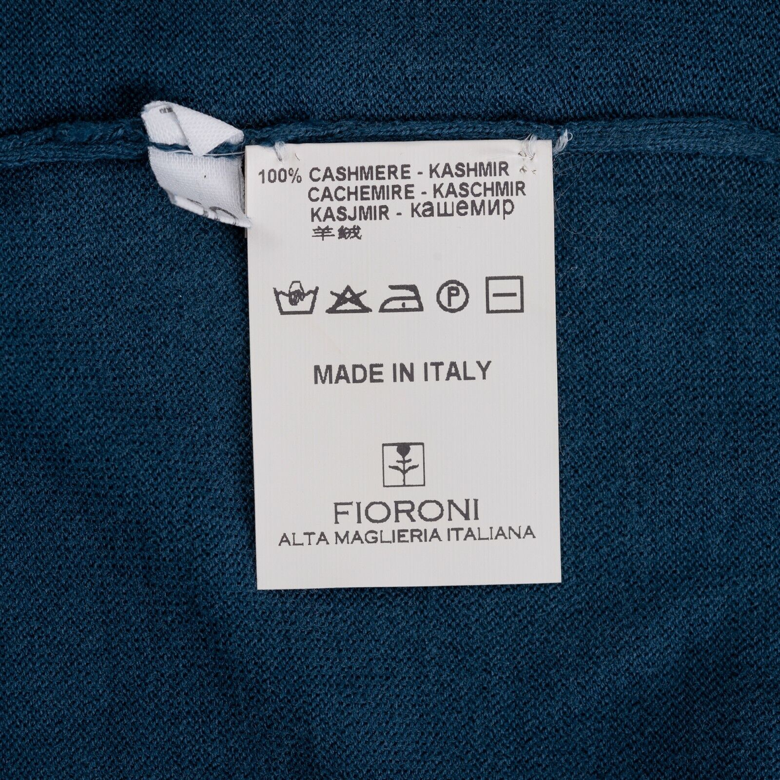Luxury Knitwear FIORONI CASHMERE by Attolini Polo Blue Pure Cashmere 40 US 50 EU