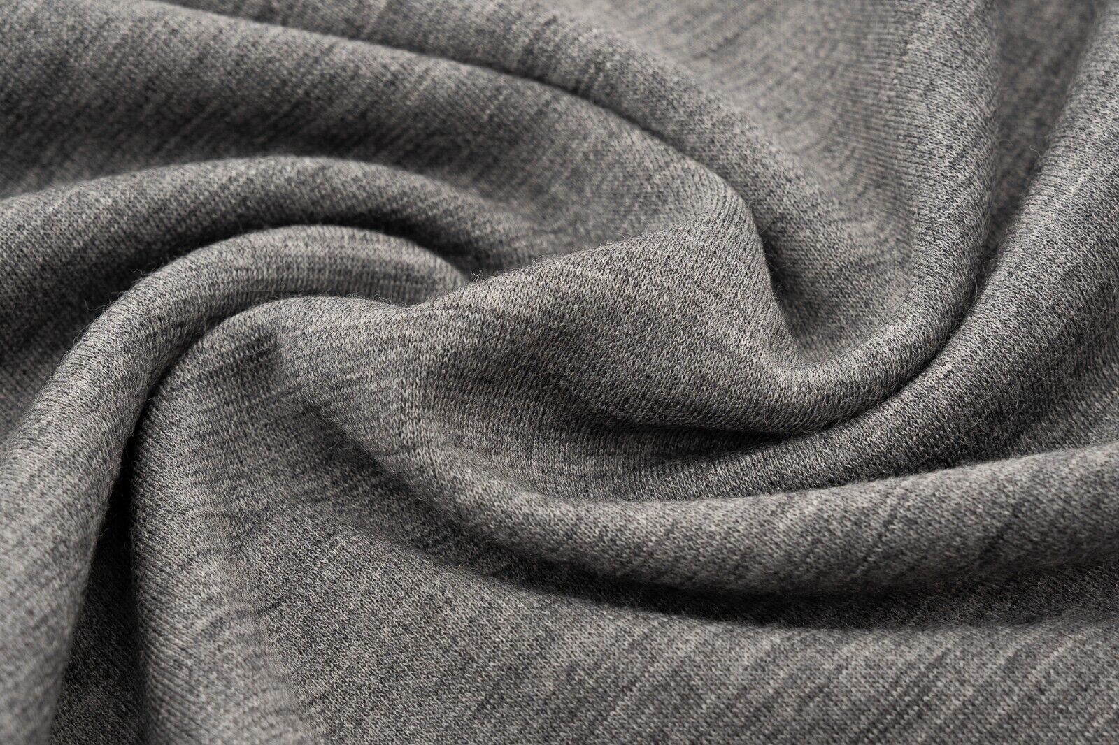 1400$ ISAIA NAPOLI Gray Solid Hoodie Sweater Jersey Wool Size M