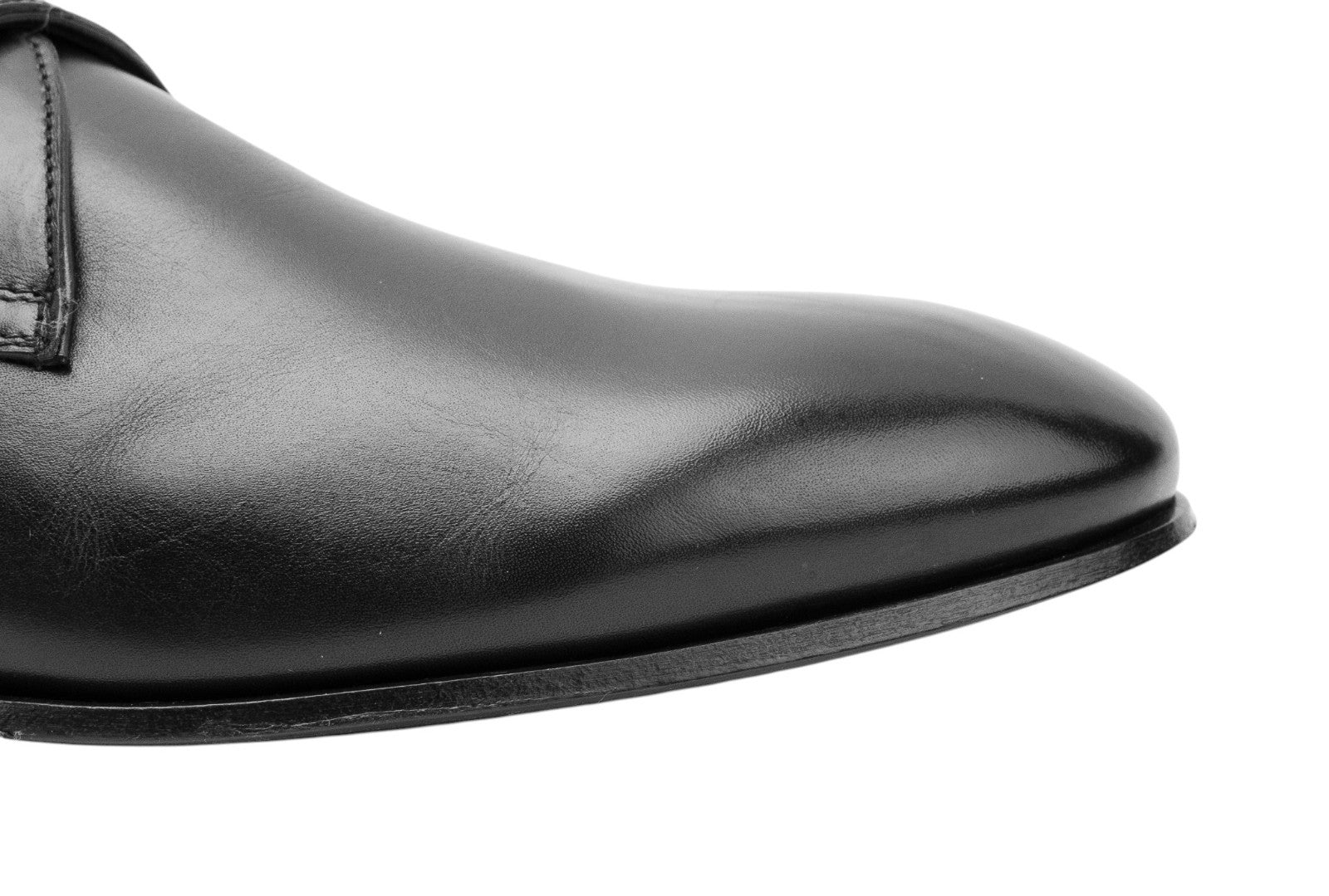 ISAIA NAPOLI Black Calfskin Leather Monk Strap Shoes 9 UK / 10 US / 43 IT