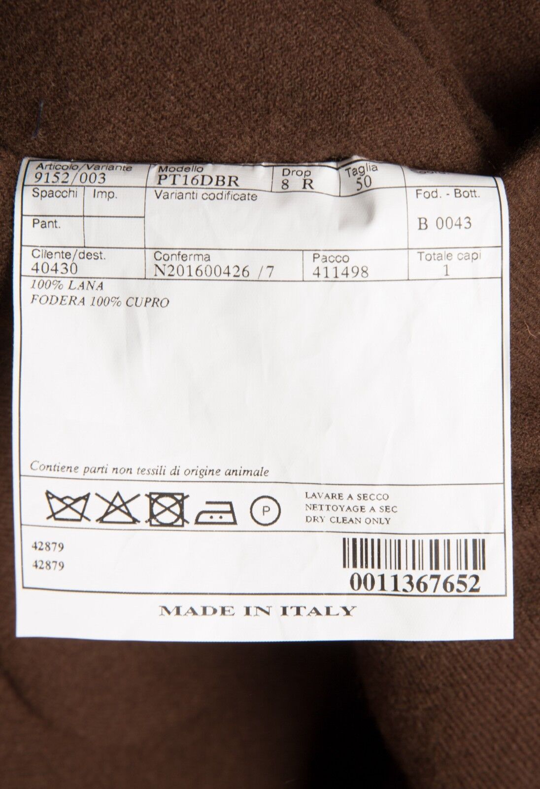 $2640 BELVEST REVERSIBLE Brown / Green Wool Coat DB 40 US / 50 EU Drop 8R